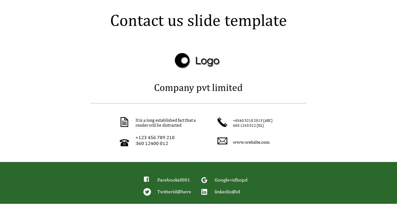contact us slide template